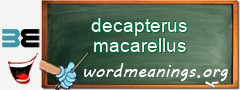 WordMeaning blackboard for decapterus macarellus